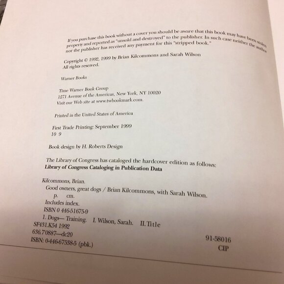 Preowned Good Owners, Great Dogs 1999 by Brian Kilcommons and Sarah Wilson - Picture 4 of 7